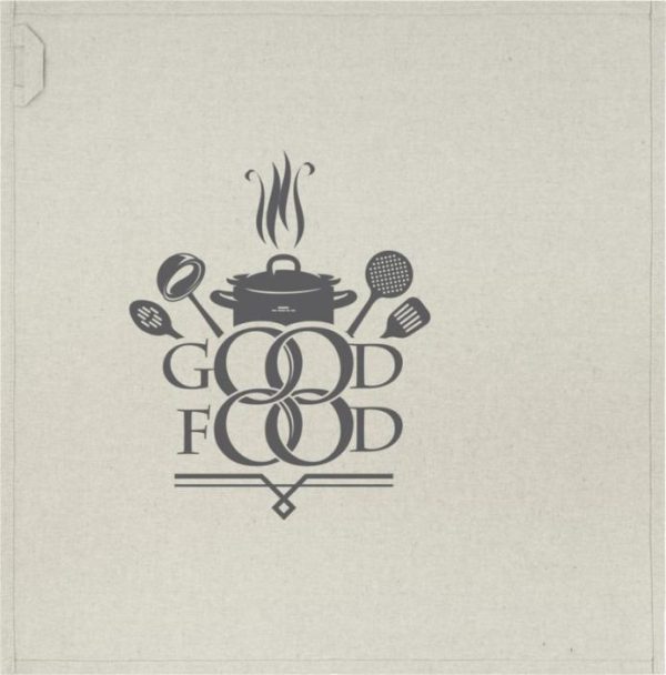 Recycled Cotton Kitchen Towel - Grey Natural Green  - Home & Barware