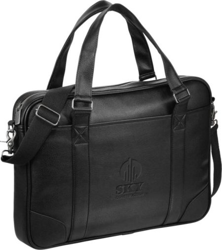 Black Vinyl Laptop Bag - Laptop & Business