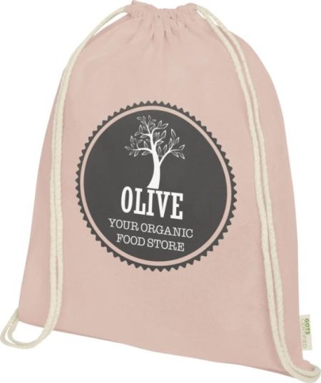 Organic Cotton Drawstring Backpack - Royal Blue Navy Red White Dark Green Solid Black Natural Pale Blush Pink  - Backpacks, New products, Sustainable products
