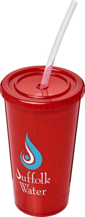 Stadium Double-Walled Cup - Lime Blue Magenta Purple Orange Red White  - Water Bottles