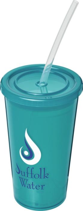 Stadium Double-Walled Cup - Lime Blue Magenta Purple Orange Red White  - Water Bottles
