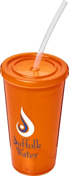 Stadium Double-Walled Cup - Lime Blue Magenta Purple Orange Red White  - Water Bottles