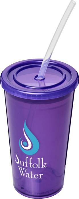 Stadium Double-Walled Cup - Lime Blue Magenta Purple Orange Red White  - Water Bottles