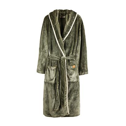 RPET Luxury Plush Robe - Navy Grey Green  - Accessories