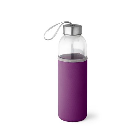 Glass Water Bottle - Black Blue Red White Pink Green Grey Light Blue Orange Purple  - Water Bottles