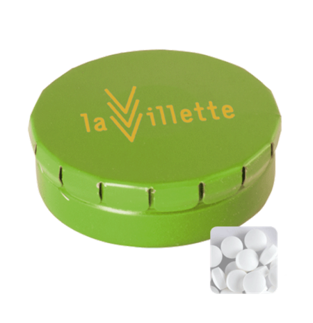 Round Mint Click Tin - White Royal Blue Orange Black Yellow Silver Red Pink Blue Purple Grey Brown Green  - Mints