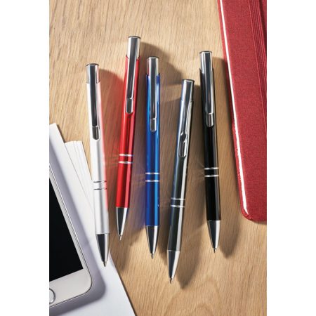 Aluminium Push Pen - Silver Red Gold Green Turquoise Royal Blue White Titanium Black  - Pens