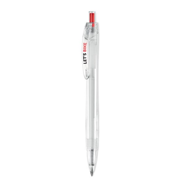 RPET Push Ball Pen - Orange Red Green Blue Transparent Black - Pens RPET Push Ball Pen - Orange Red Green Blue Transparent Black - Pens