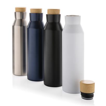 Recycled Stainless Steel, Vacuum Bottle - Black Silver White Blue - Thermal Recycled Stainless Steel, Vacuum Bottle - Black Silver White Blue - Thermal