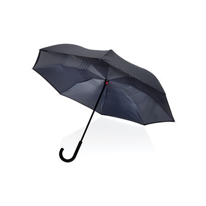 RPET Reversible Umbrella - Red Grey Navy  - Umbrellas