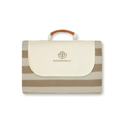 RPET Striped Picnic Blanket - Brown Black Navy  - Home & Barware