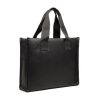 Recycled PU Tote Bag - Black Brown  - Tote Bags